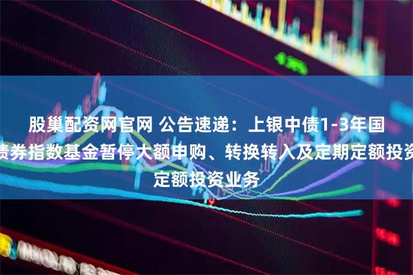 股巢配资网官网 公告速递：上银中债1-3年国开行债券指数基金暂停大额申购、转换转入及定期定额投资业务