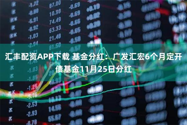 汇丰配资APP下载 基金分红：广发汇宏6个月定开债基金11月25日分红